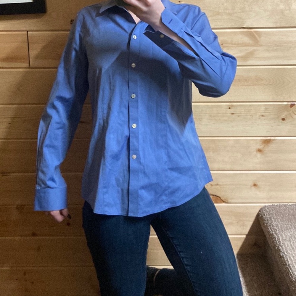 Foxcroft Heritage non iron blue button down.